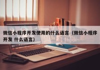 微信小程序开发使用的什么语言（微信小程序开发 什么语言）