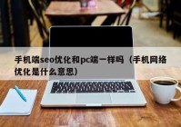 手机端seo优化和pc端一样吗（手机网络优化是什么意思）